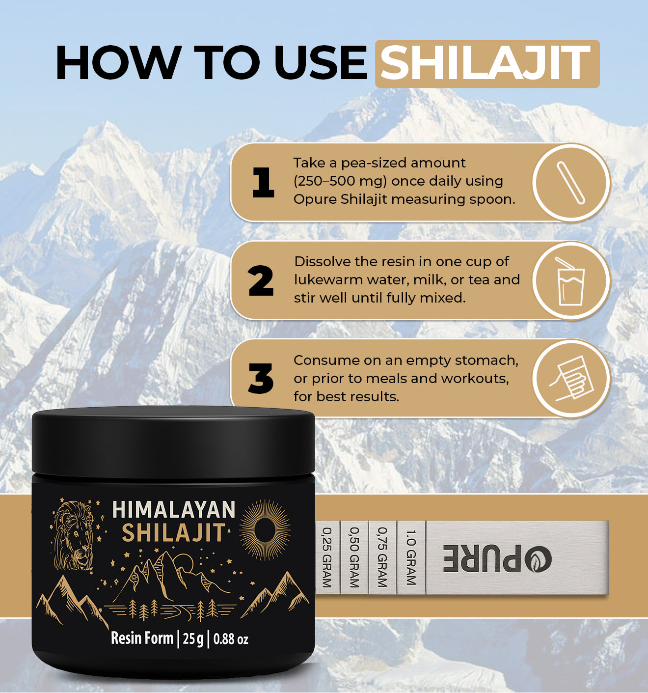 100% Pure Himalayan Shilajit Resin