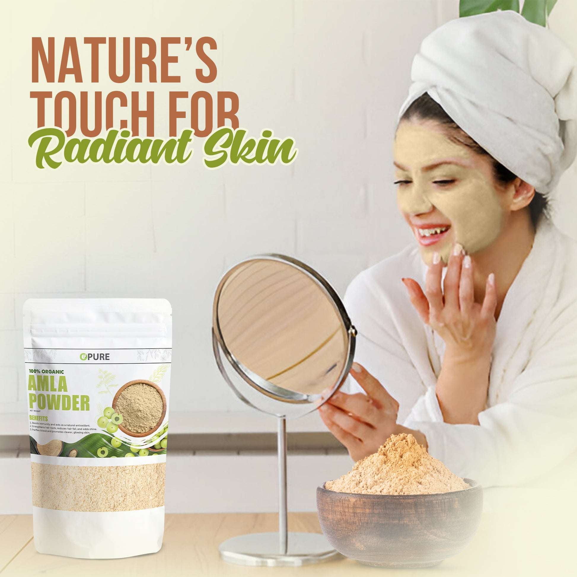 Opure 100% Organic Amla Powder – Natural Hair & Skin Care Superfood
