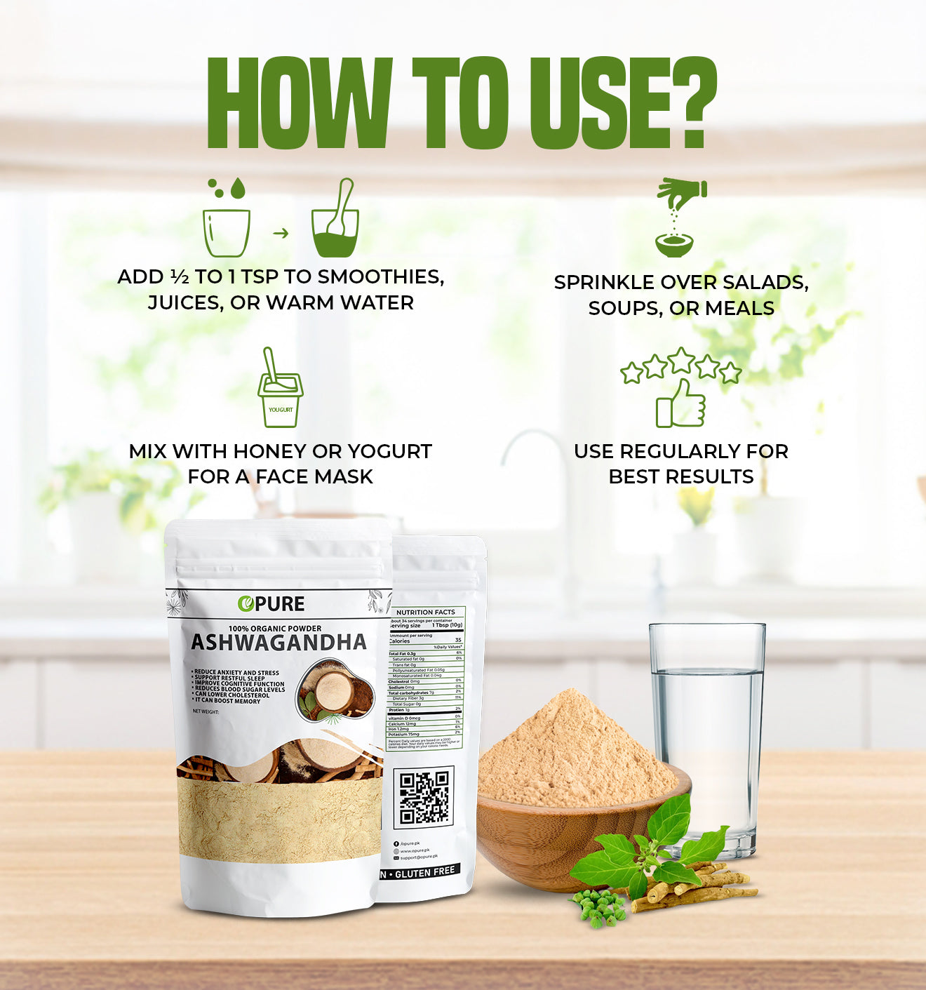 Certified Organic Ashwagandha Powder | Energy, Focus & Immunity Support