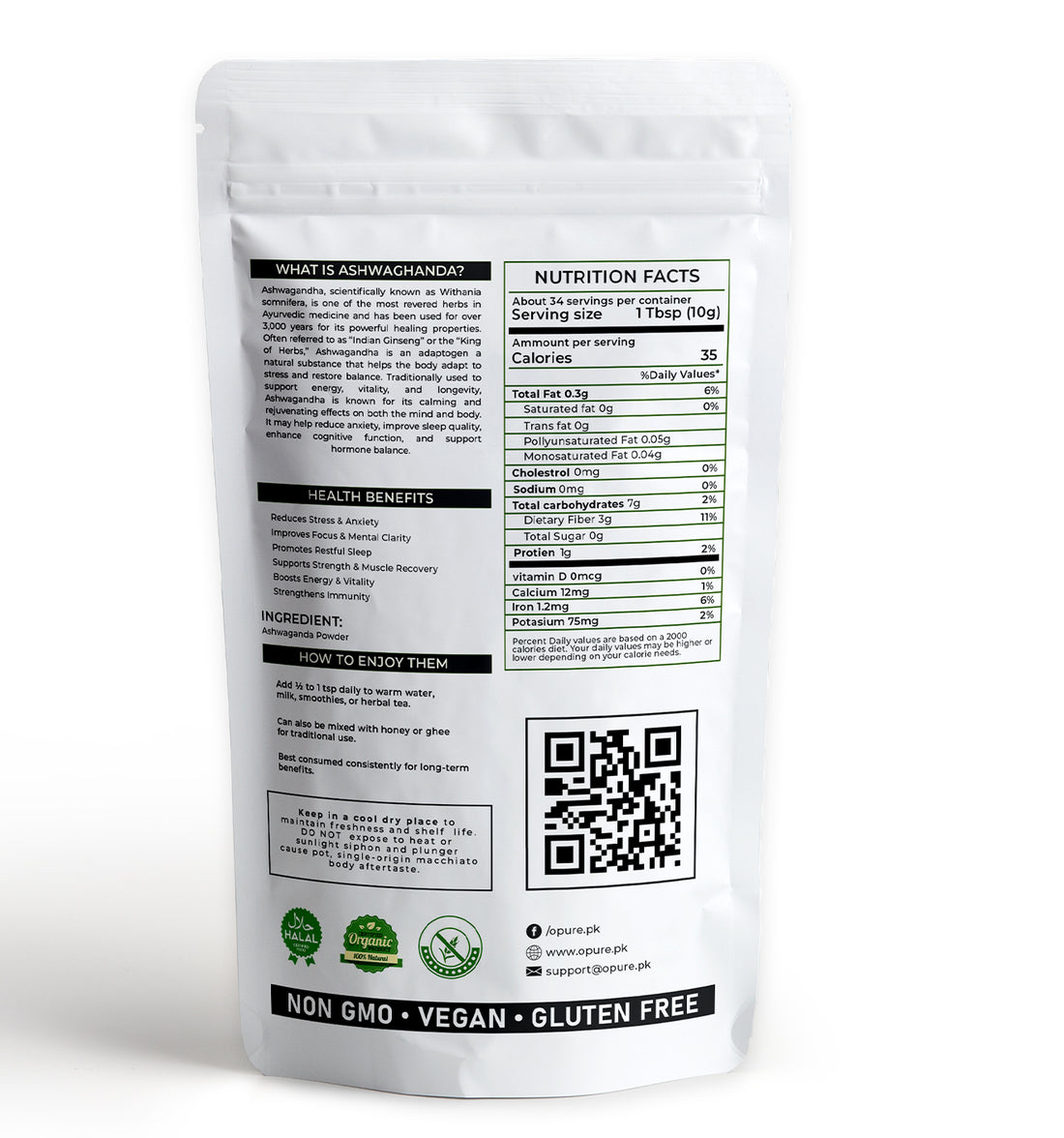 Pure Organic Ashwagandha Powder