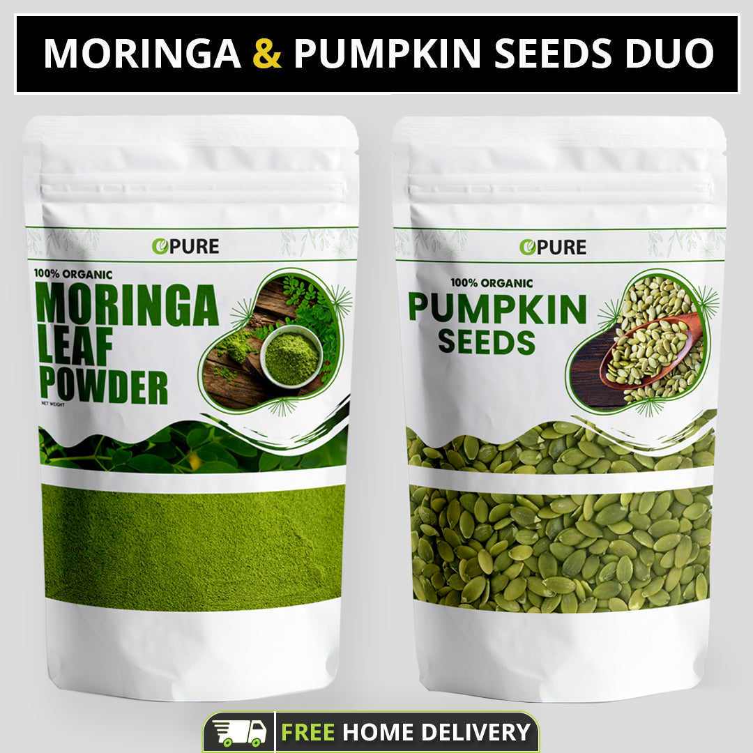 Moringa Powder & Pumpkin Seeds Duo: Nutrient Powerhouse (250g each)