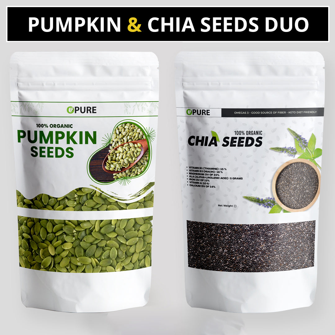 Moringa Powder & Pumpkin Seeds Duo: Nutrient Powerhouse (250g each)
